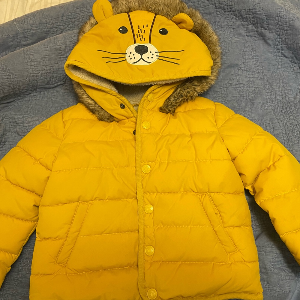 Baby Boden Yellow Lion Hooded Jacket